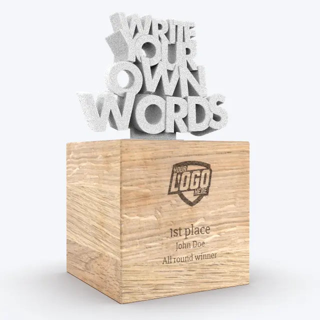 Custom Awards: Text Totem Large - White