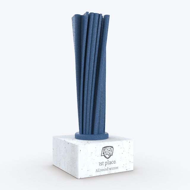 Custom Trophy - Twisty Trophy - Blue