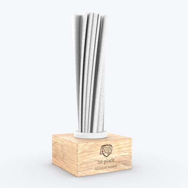 Custom Trophy - Twisty Trophy - White