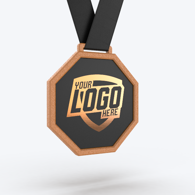 Custom medal bronze octagon