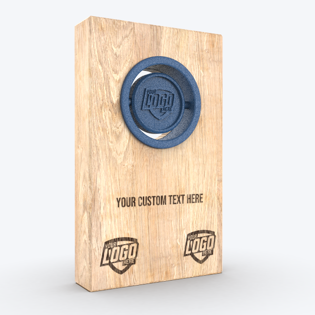 Custom award_Bird house trophy_Blue