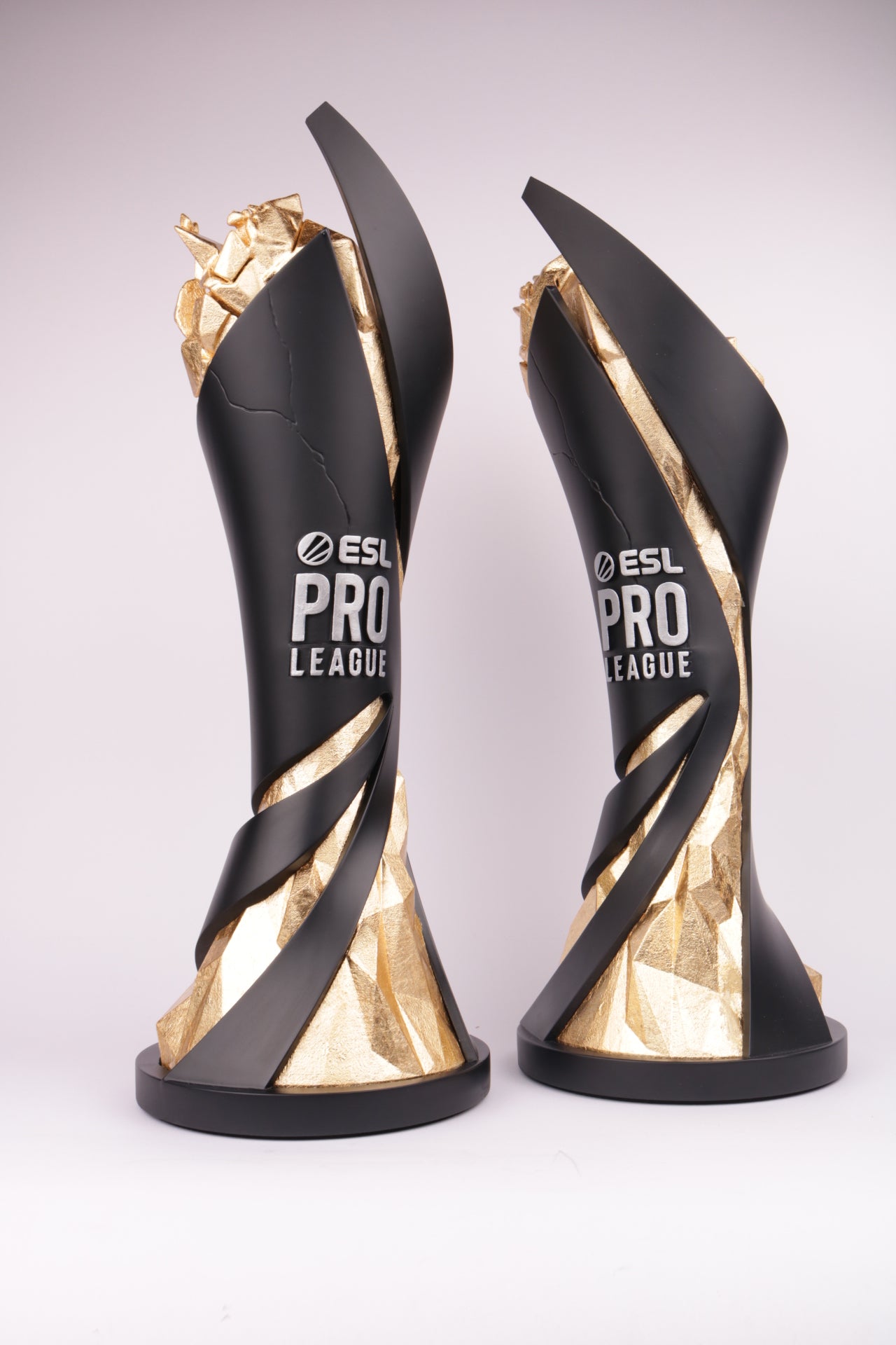black and gold 3dprinted trophy for esl pro league
