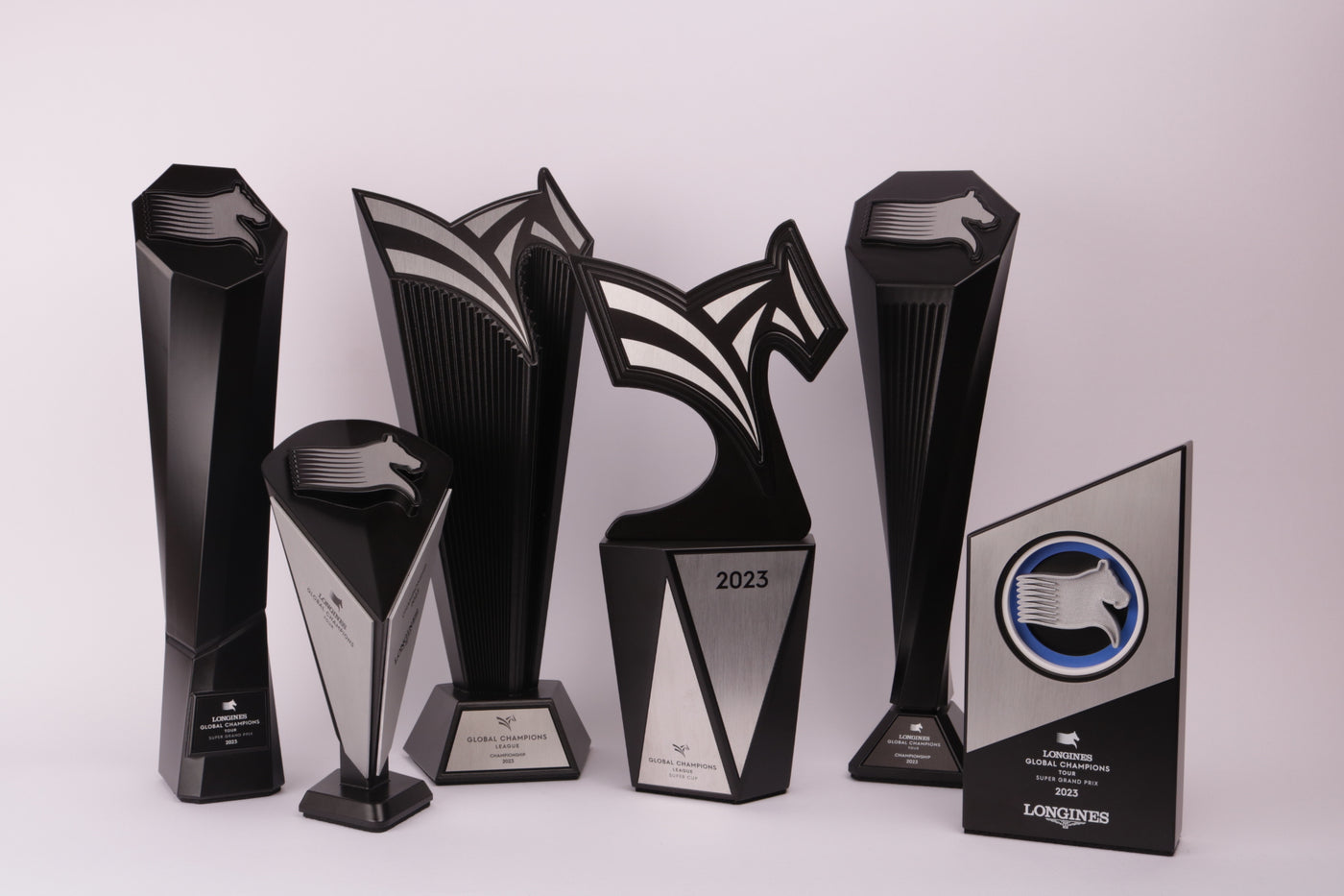 black custom trophy for longines global champions
