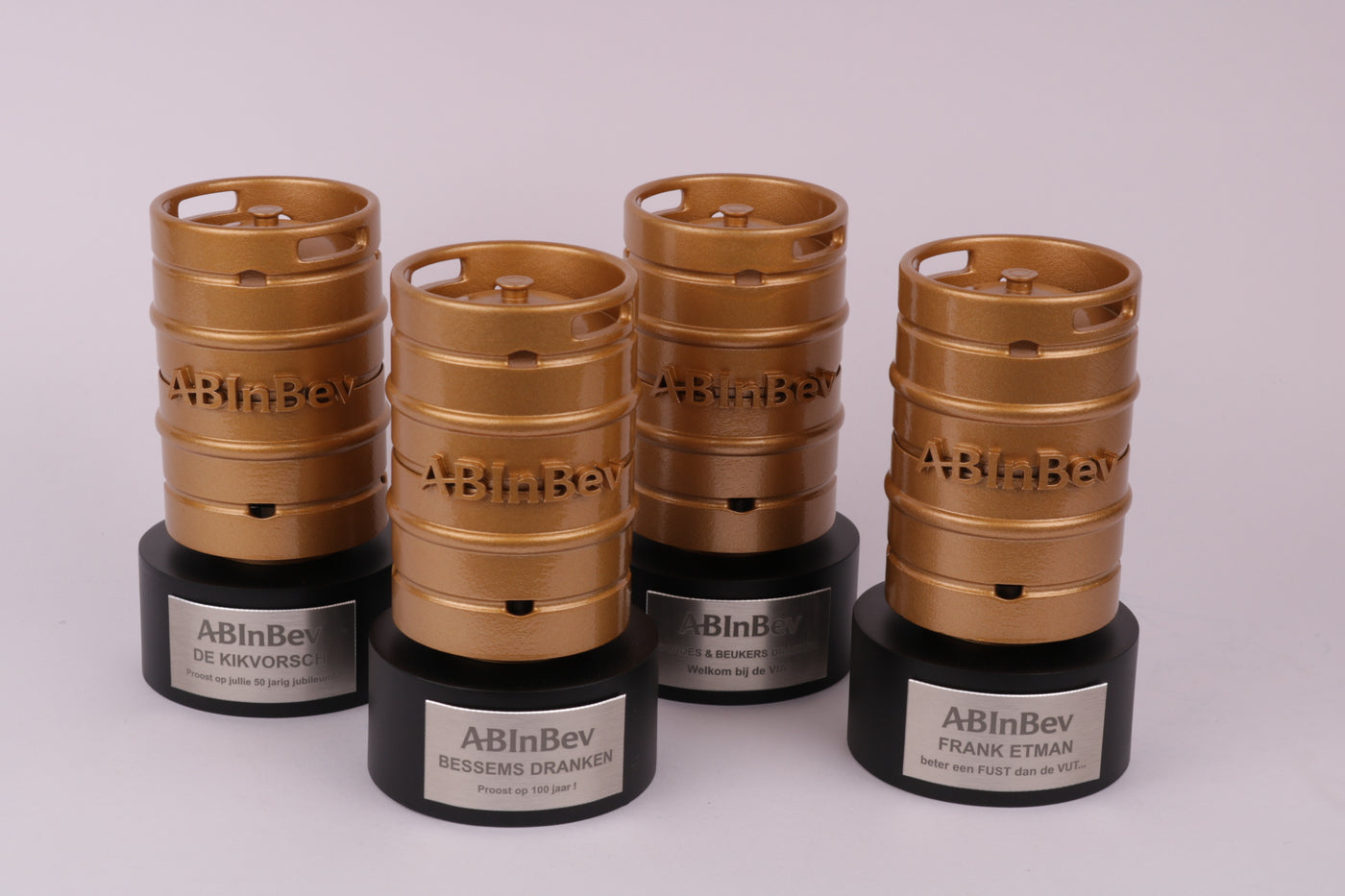 black stand with a bronze beer keg