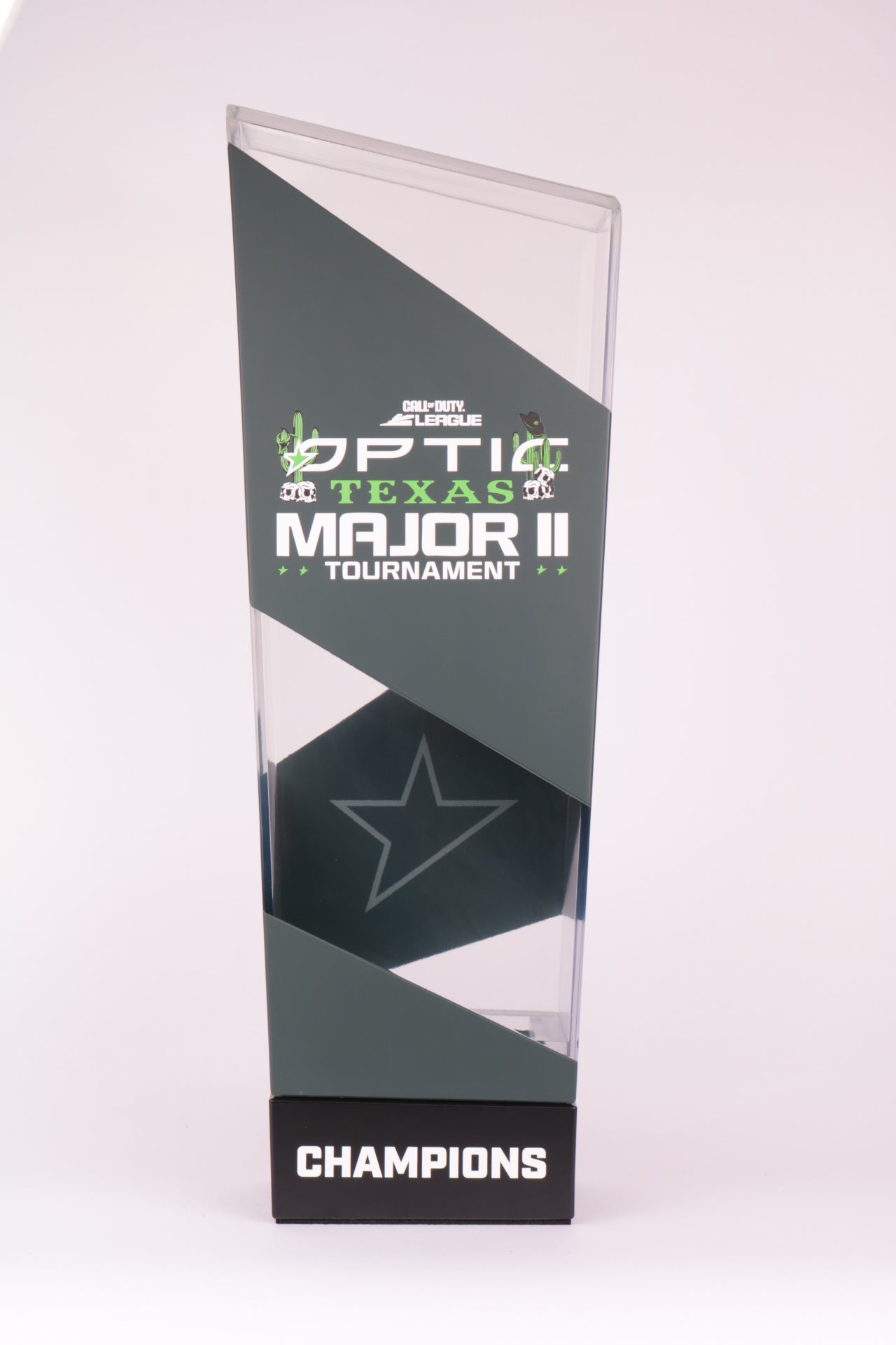 call of duty major two transparent resin trophy led lights full colour uv print graphics