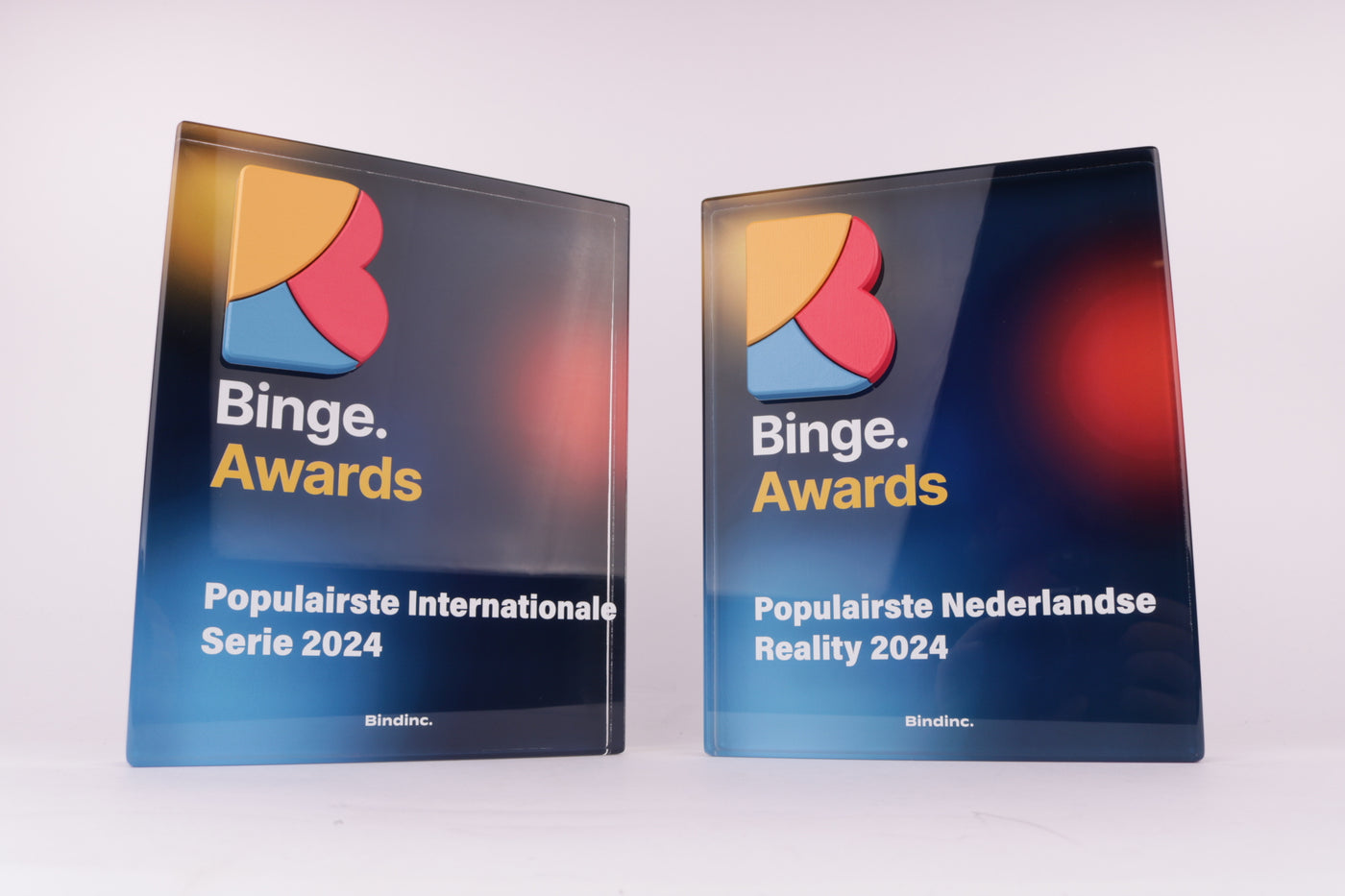 acrylic design for a custom trophy for binge awards