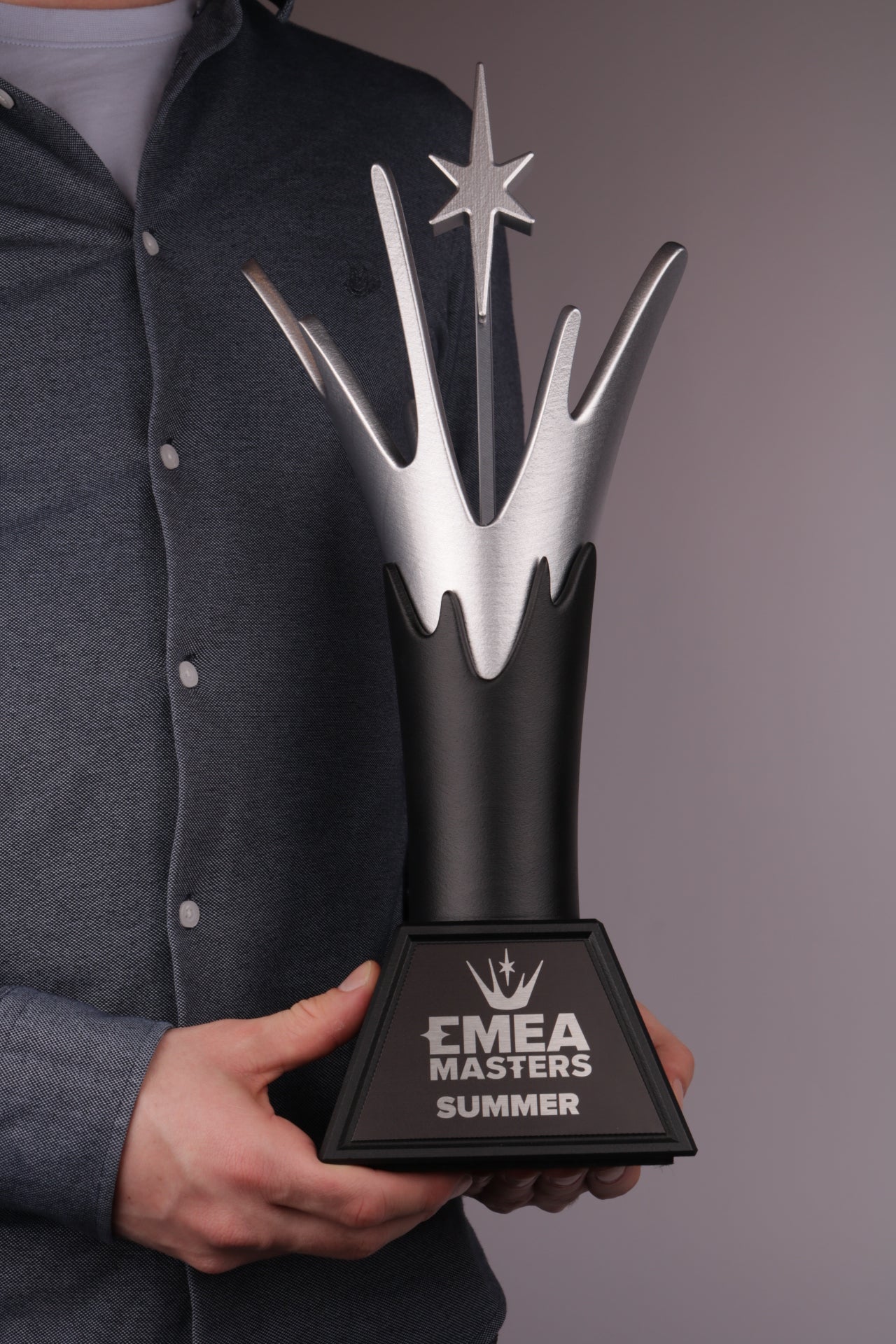 black and sliver custom trophy for emea masters
