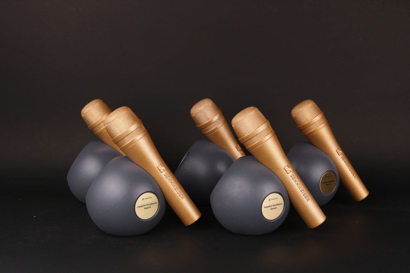 black balls with golden mics for sennheiser