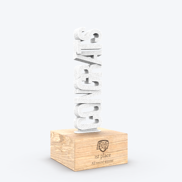 Custom Trophy - Vertical Text Totem - White