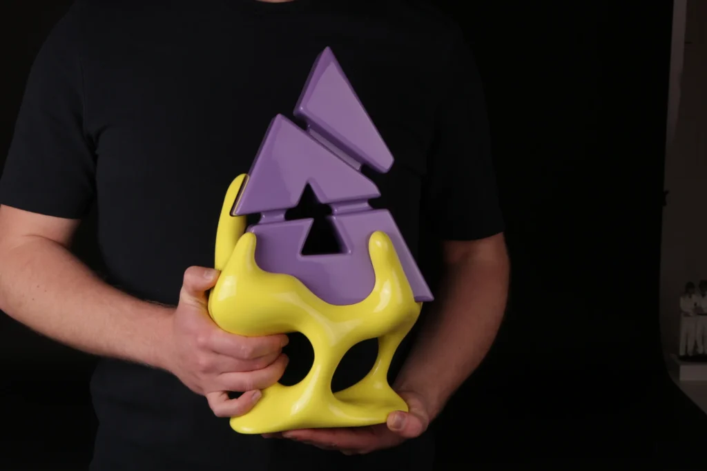blast tv parís major 2023 impreso 3d amarillo morado