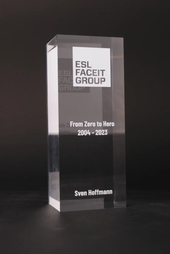 esl face it group acryl tombstone award from zero to hero award 1