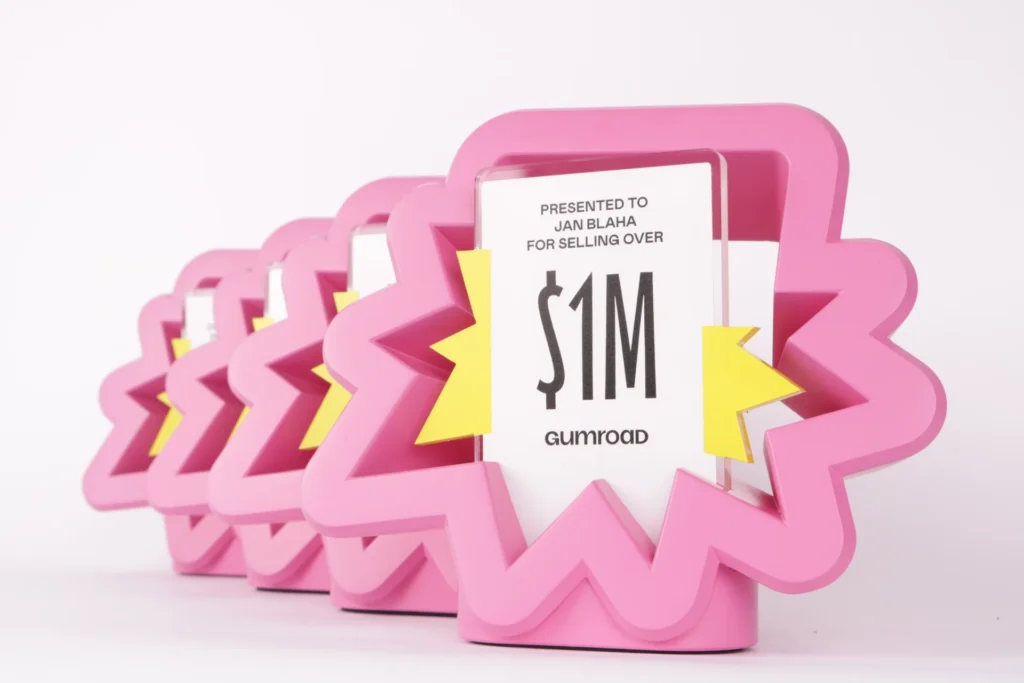 gumroad 1million milestone awards