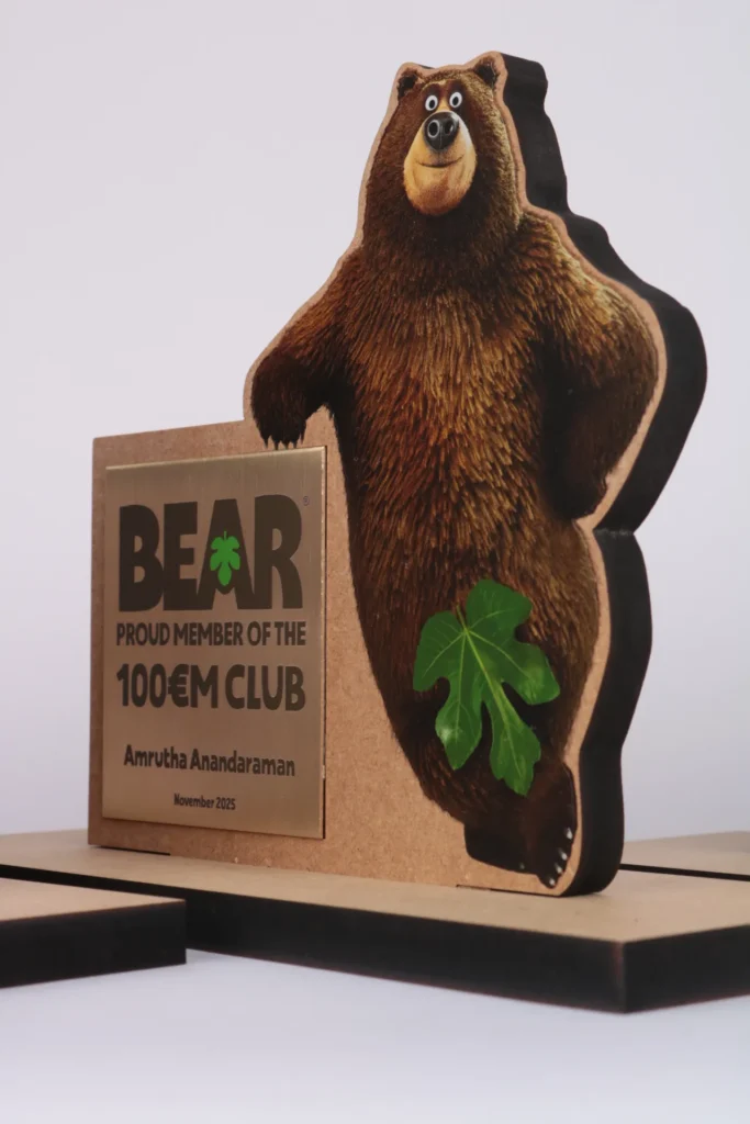 Custom recognition awards for BEAR 100M Club