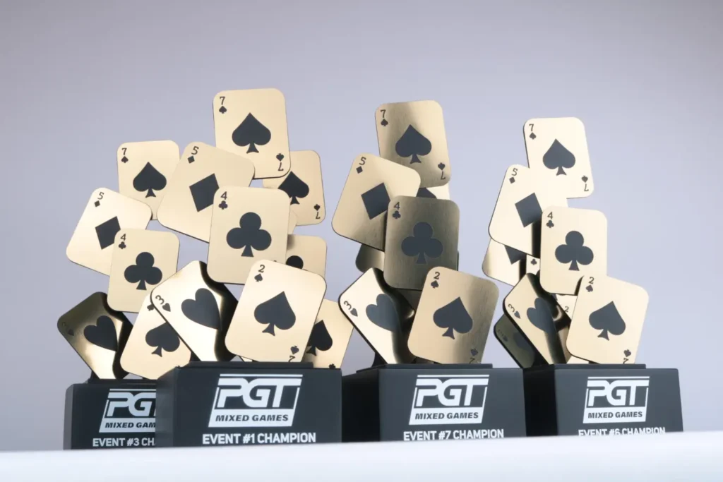 Custom poker trophies for PGT Mixed Games