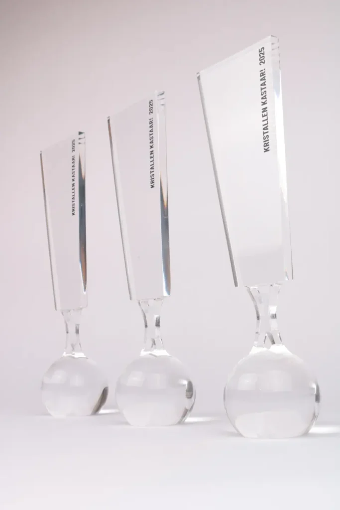 Custom crystal awards for Kristallen Kastaar