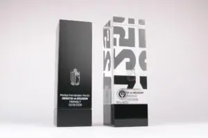 Black and clear acrylic Belgian Red Devils cap awards for the Croatia vs Belgium friendly