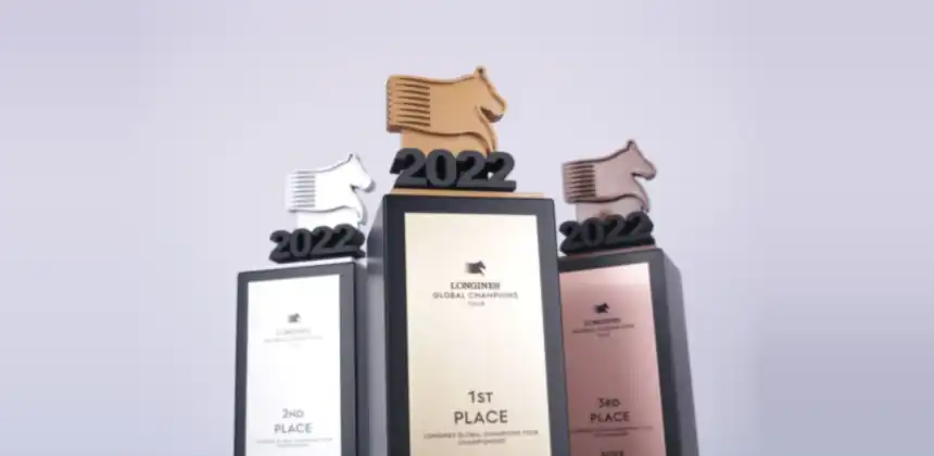 ESL Pro League championship trophies in black and gold, made by Fabit