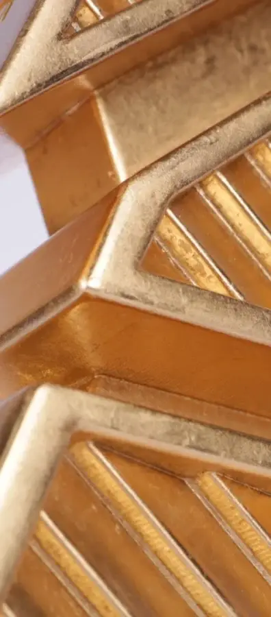 Gold finish detail on a custom trophy, made by Fabit